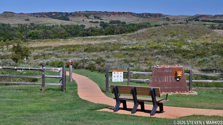 Start of the Washita Battlefield Trail at Washita Battlefield National Historic Site