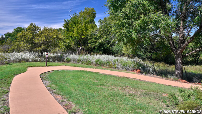 S-curve at Stop 5 on the Washita Battlefield Trail at Washita Battlefield National Historic Site