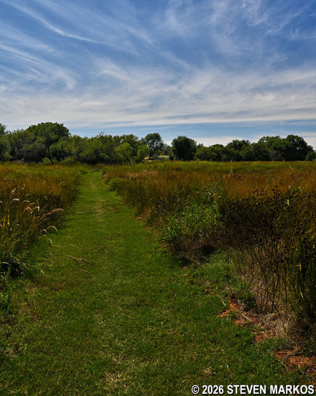 Typical terrain on the east side of the Washita Battlefield Trail near Stop 11, Washita Battlefield National Historic Site