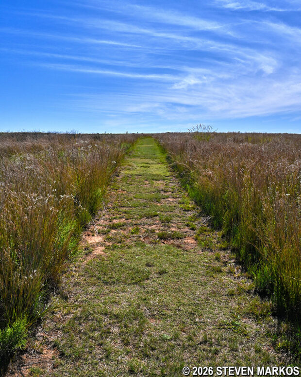 Typical terrain near Stop 15 on the Washita Battlefield Trail at the Washita Battlefield National Historic Site