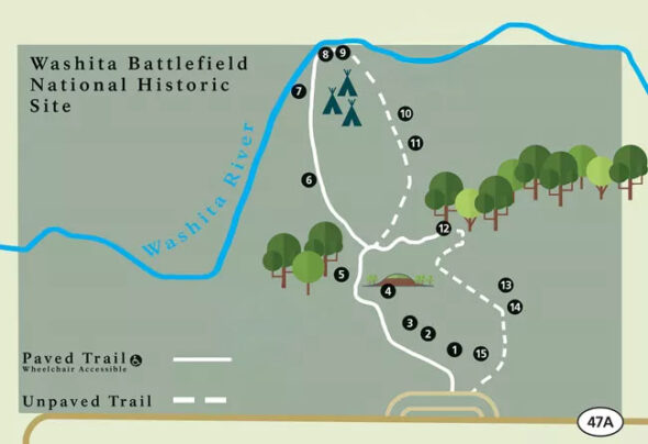 Washita Battlefield Trail Map, Washita Battlefield National Historic Site