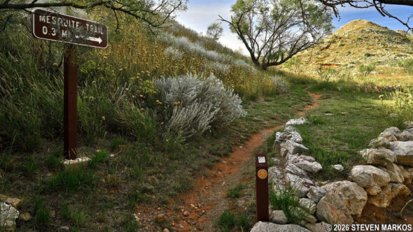 Trailhead for the Mesquite Trail at Alibates Flint Quarries National Monument