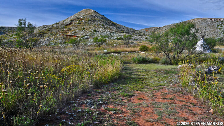 Wide section of the Mesquite Trail alongside the Alibates Gardens, Alibates Flint Quarries National Monument
