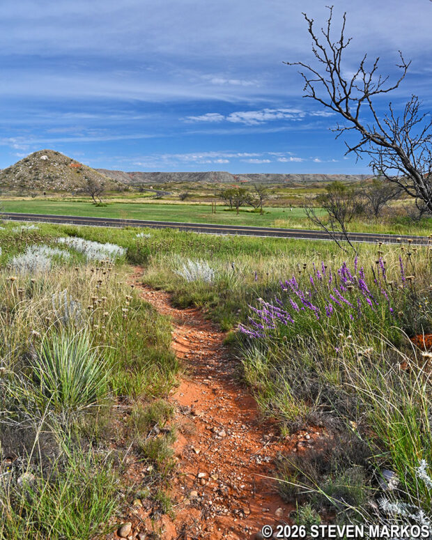 Path of the Mesquite Trail near Alibates Tour Road at Alibates Flint Quarries National Monument