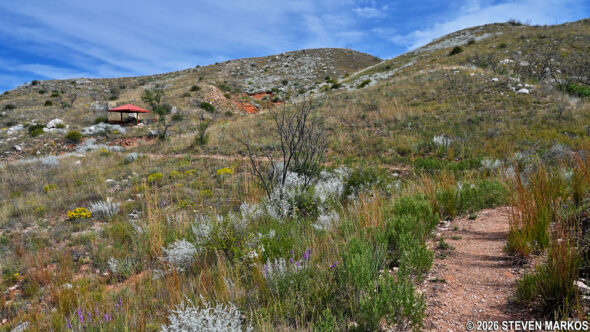 Trail leading up to the top of the mesa on the Quarry Tour at Alibates Flint Quarries National Monument