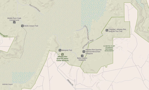 Alibates Flint Quarries Park Map (click to enlarge)