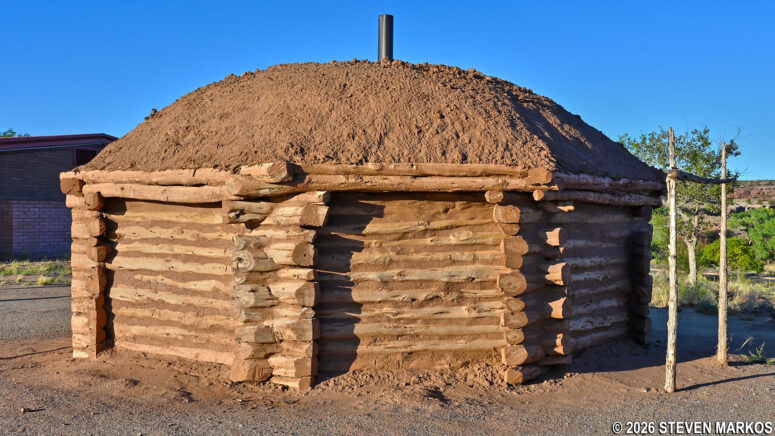 Traditional Navajo hogan at the Welcome Center, Canyon de Chelly National Monument