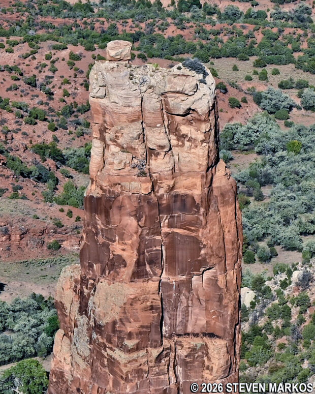 View of the top of Spider Rock from the Spider Rock Overlook, Canyon de Chelly National Monument