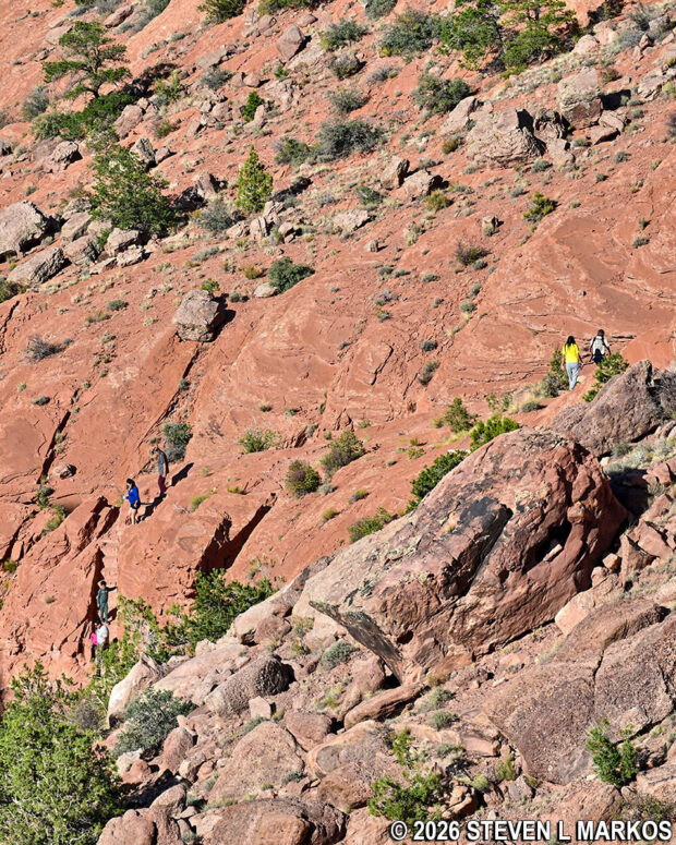 Hikers on the Tunnel Trail at Canyon de Chelly National Monument