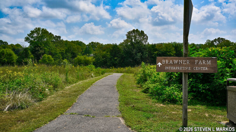 Paved path leads from the parking area to the Brawner Farmhouse, Manassas National Battlefield Park