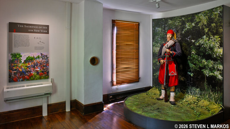 Exhibits inside the Brawner Farmhouse at Manassas National Battlefield Park