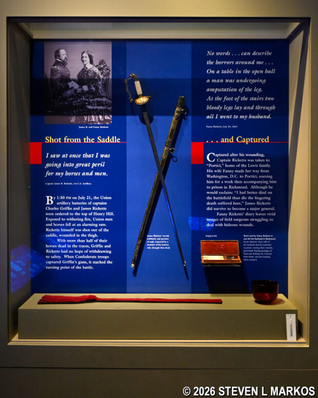 Sword of Captain James Ricketts on display in the Visitor Center museum at Manassas National Battlefield Park