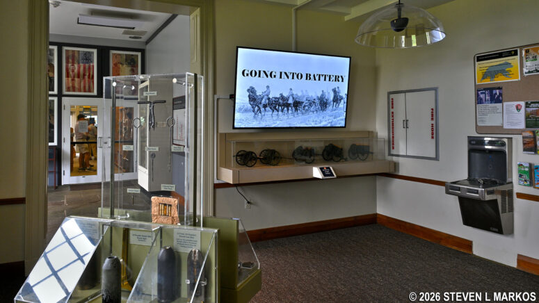 Film and exhibits in the lobby of the Henry Hill Visitor Center at Manassas National Battlefield Park