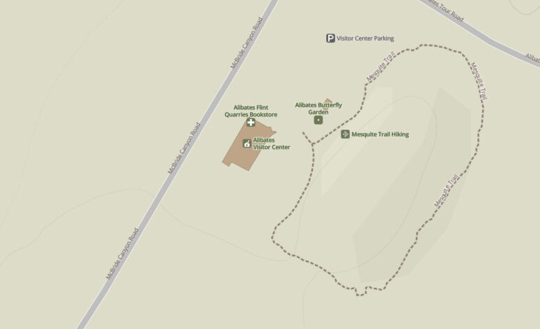 Mesquite Trail Map, Alibates Flint Quarries National Monument