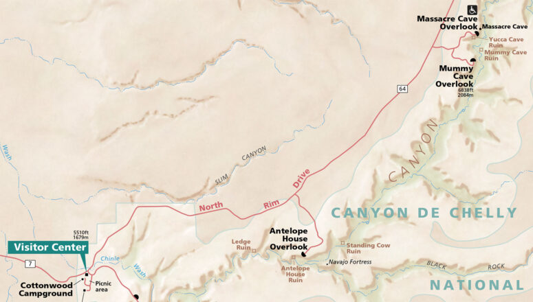 North Rim Drive Map (click to enlarge)