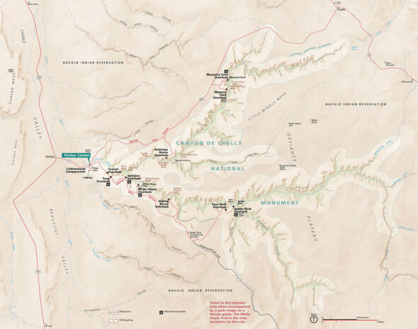 Canyon de Chelly Park Map (click to enlarge)