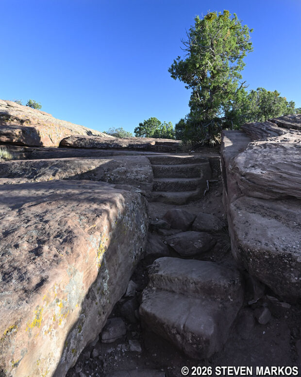 Rock steps on the path to the Sliding House Overlook on South Rim Drive, Canyon de Chelly National Monument