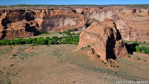 View of Dog Rock from the Junction Overlook on South Rim Drive, Canyon de Chelly National Monument