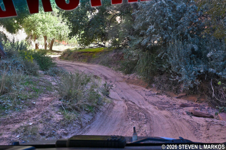 Rugged dirt road through the bottom of Canyon de Chelly