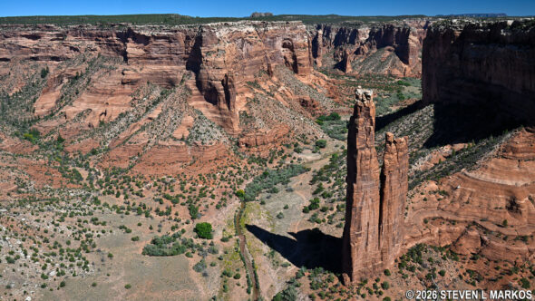 View of Spider Rock and Face Rock, Canyon de Chelly National Monument