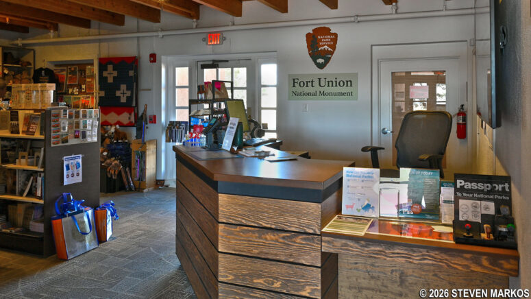 Information desk and souvenir store at the Fort Union National Monument Visitor Center