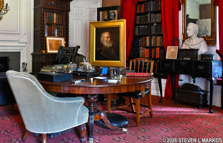 Longfellow's study at the Longfellow House in Cambridge, Massachusetts, Longfellow House – Washington’s Headquarters National Historic Site