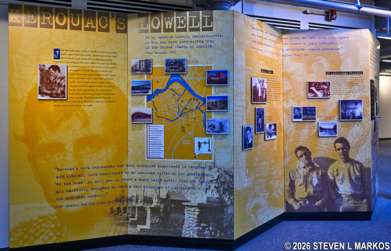 Jack Kerouac exhibit at the Lowell Museum inside the Visitor Center for Lowell National Historical Park