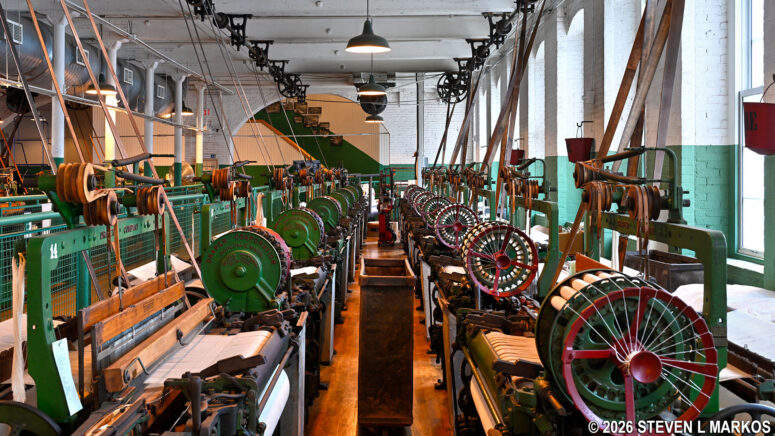 Looms in the Weave Room of the Boott Cotton Mills Museum, Lowell National Historical Park
