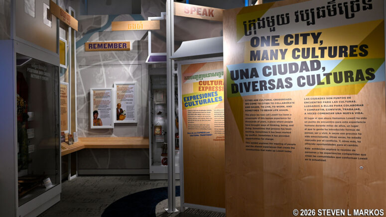 One City, Many Cultures exhibit at the Mogan Cultural Center, Lowell National Historical Park