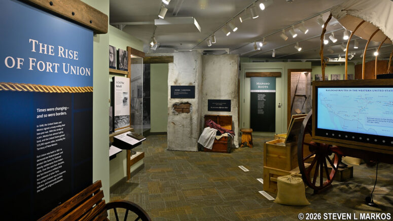 Exhibit area inside the Fort Union National Monument Visitor Center