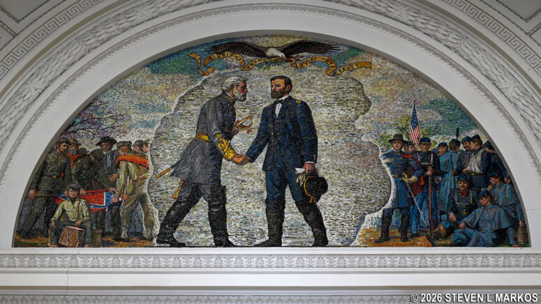 Mural of Grant and Lee at Appomattox on April 9, 1865, inside Grant’s Tomb, General Grant National Memorial