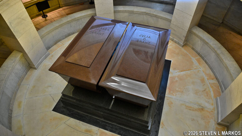 Sarcophagi of Ulysses and Julia Grant inside Grant's Tomb, General Grant National Memorial