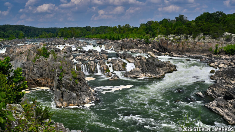 View of Great Falls from Overlook 2 at Great Falls Park in Virginia