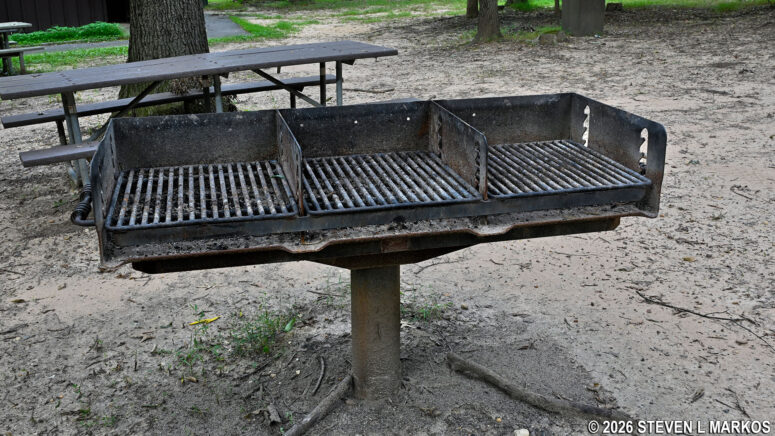 Large, three-burner grill at the Holly Picnic Area in Greenbelt Park