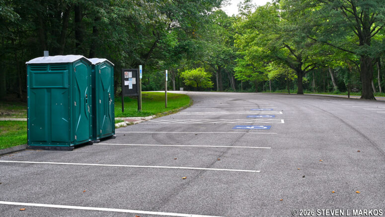 Parking area at the Holly Picnic Area in Greenbelt Park