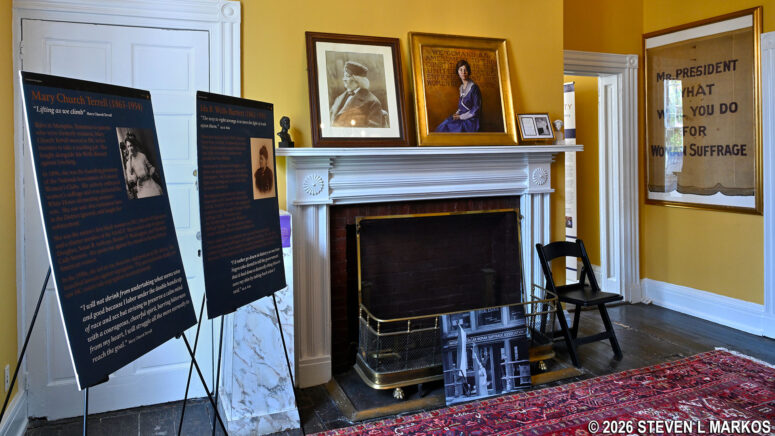 Exhibit on black women involved in the suffrage movement in the museum at Belmont-Paul Women's Equality National Monument
