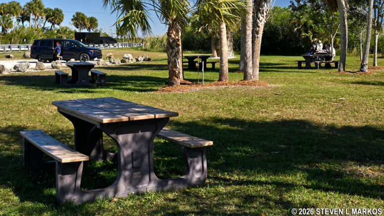 Picnic area at the Nathaniel P. Reed Visitor Center in Big Cypress National Preserve