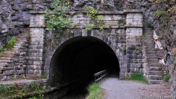 Upstream entrance to the Paw Paw Tunnel at Mile 155.8 on the Chesapeake and Ohio Canal towpath