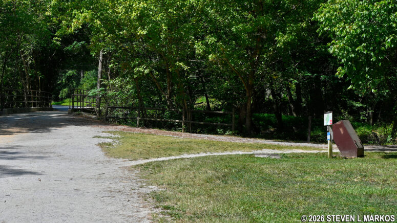 Cochran Shoals Fitness Trail at intersection C 19 in the Columns Drive section of Chattahoochee River National Recreation Area