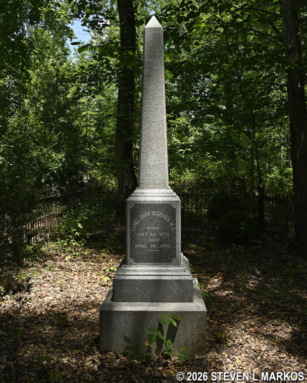 Scribner and Andrews family monument in a cemetery in the Columns Drive section of Chattahoochee River National Recreation Area