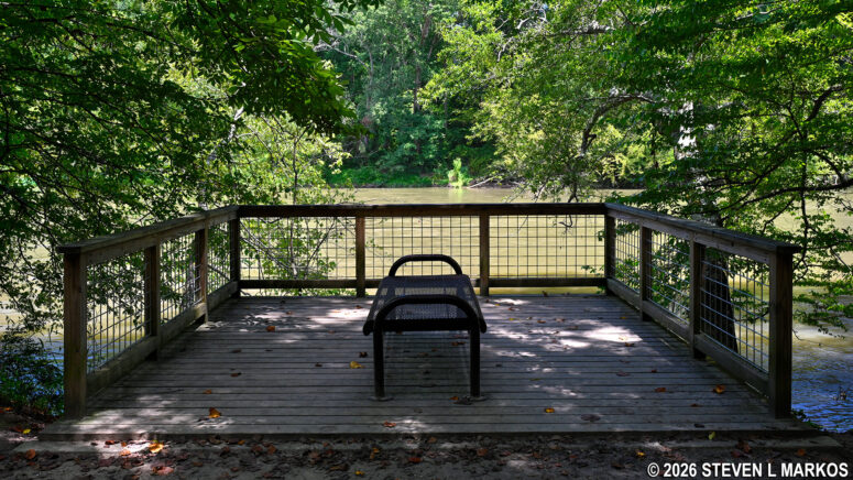 Observation deck on the Fitness Trail overlooks the Chattahoochee River near the Interstate North parking lot, Chattahoochee River National Recreation Area