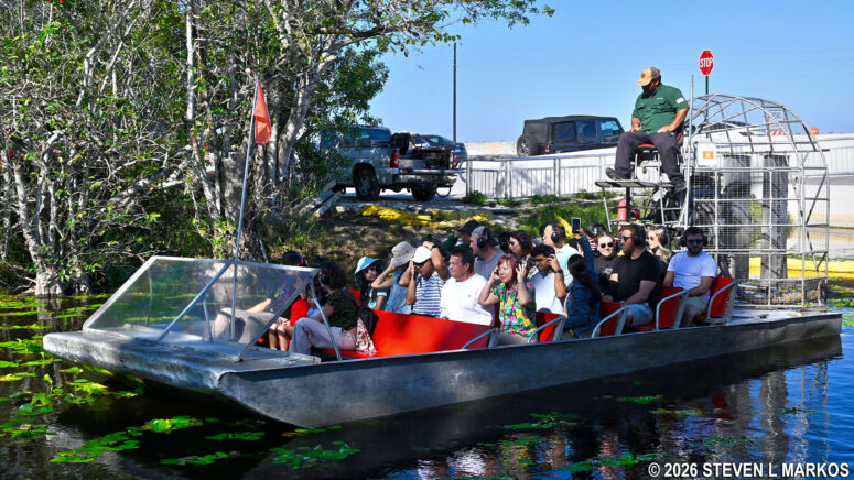 Airboat used for a public tours in Everglades National Park