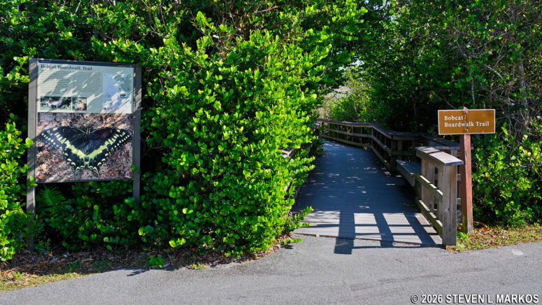 Westside trailhead for the Bobcat Boardwalk Trail in the Shark Valley section of Everglades National Park