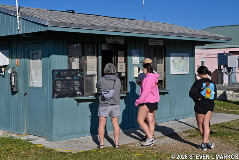 Activites booth at the Flamingo Marina in Everglades National Park