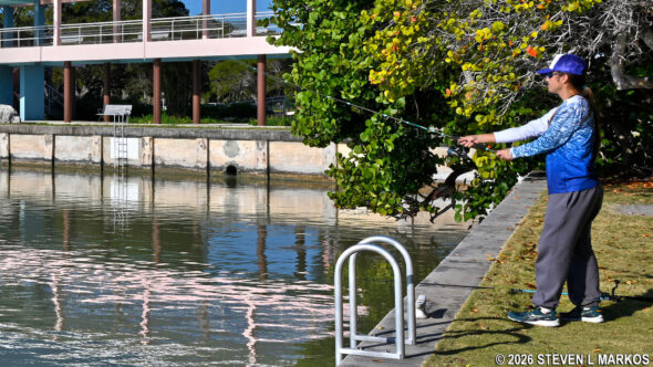 Man fishing in Florida Bay near the Guy Bradley Visitor Center, Everglades National Park
