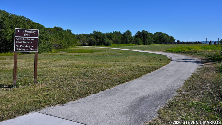 Path from the Flamingo Campground parking lot to the start of the Guy Bradley Trail in Everglades National Park