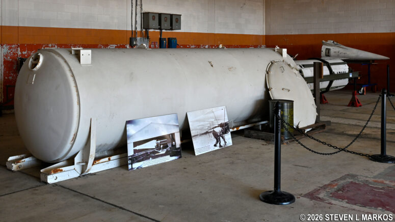 Missile Body Cannister used for shipping missiles on display at the Nike Missile Site in Everglades National Park