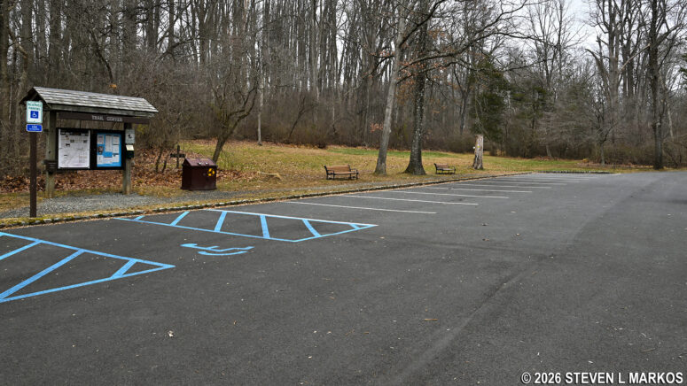 Trail Center Parking Lot in the Jockey Hollow unit of Morristown National Historical Park