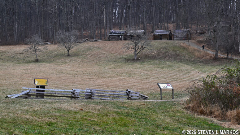 Replica soldier huts at the Pennsylvania Line Encampment Site, Morristown National Historical Park