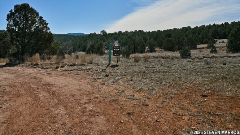 Start of the loop portion of the South Pasture Loop Trail, Pecos National Historical Park